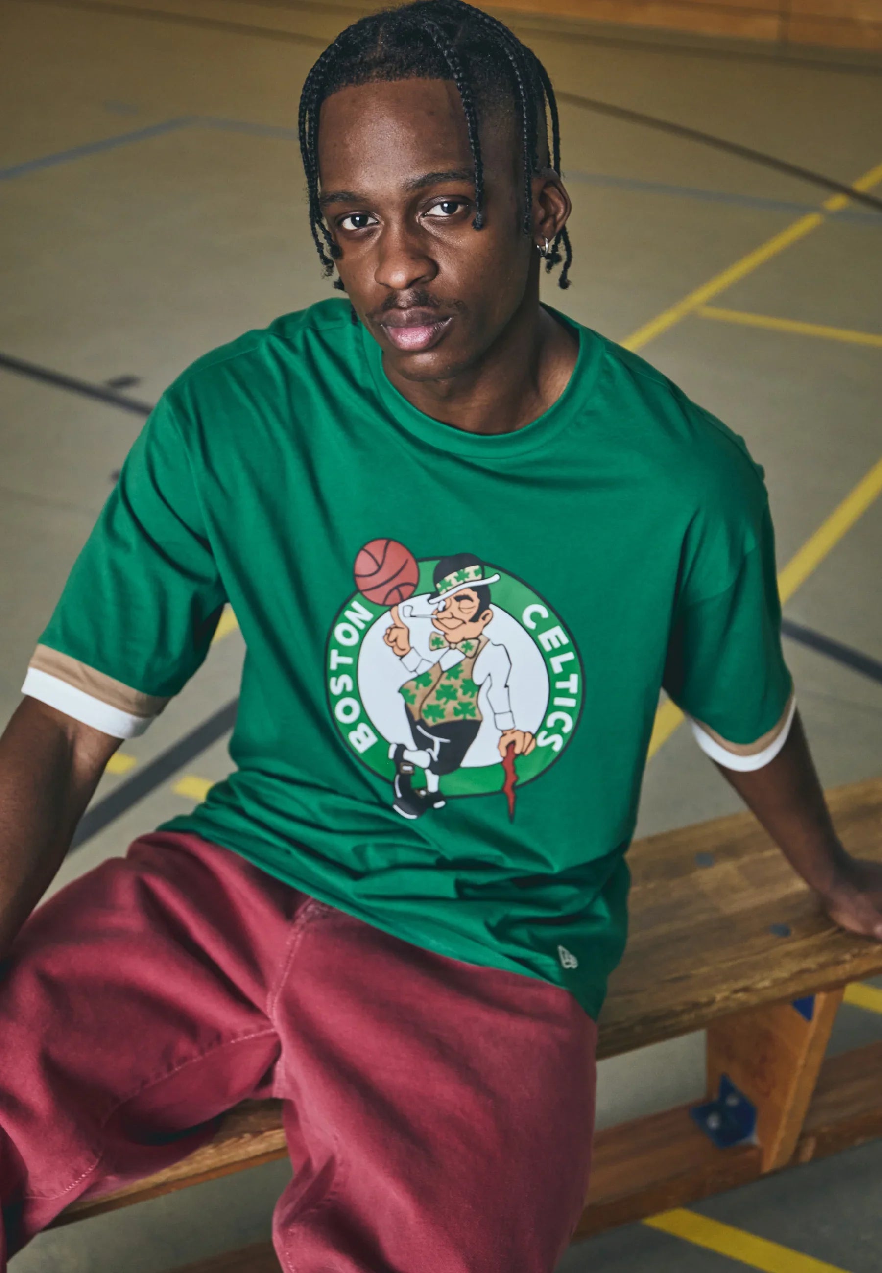 NBA BOSTON CELTICS PANEL OVERSIZED TEE - T-shirt con stampa - green