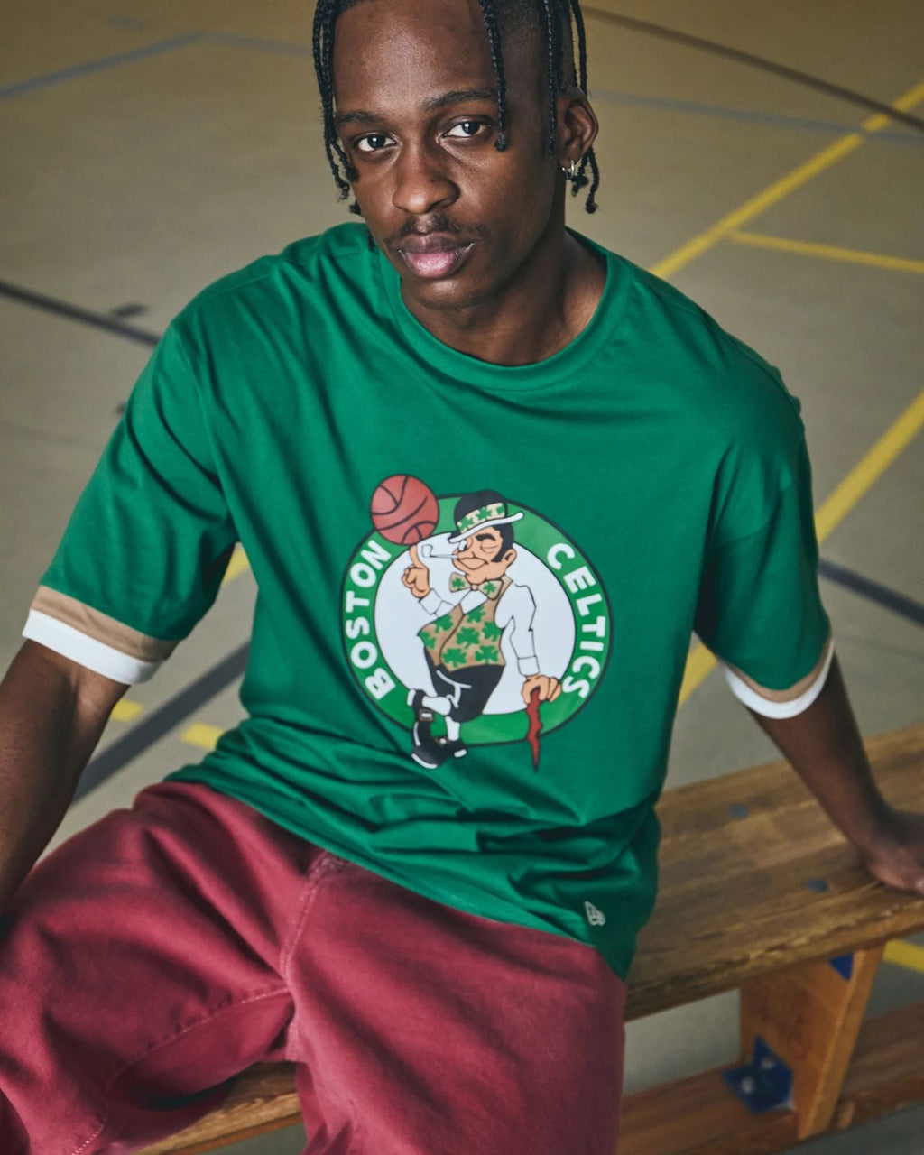 NBA BOSTON CELTICS PANEL OVERSIZED TEE - T-shirt con stampa - green