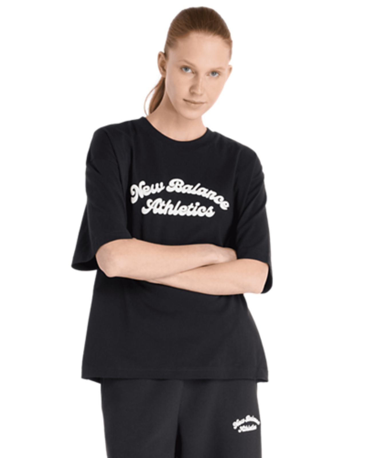 New Balance - Linear Heritage - T-shirt oversize nera