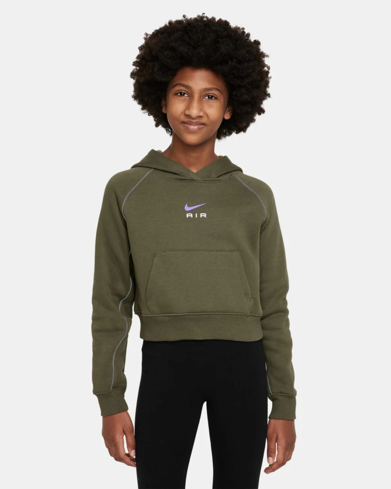 Felpa bambina Nike Sportswear Air French Terry Verde Oliva