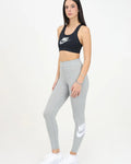 Leggings grigio da donna con stampa logo