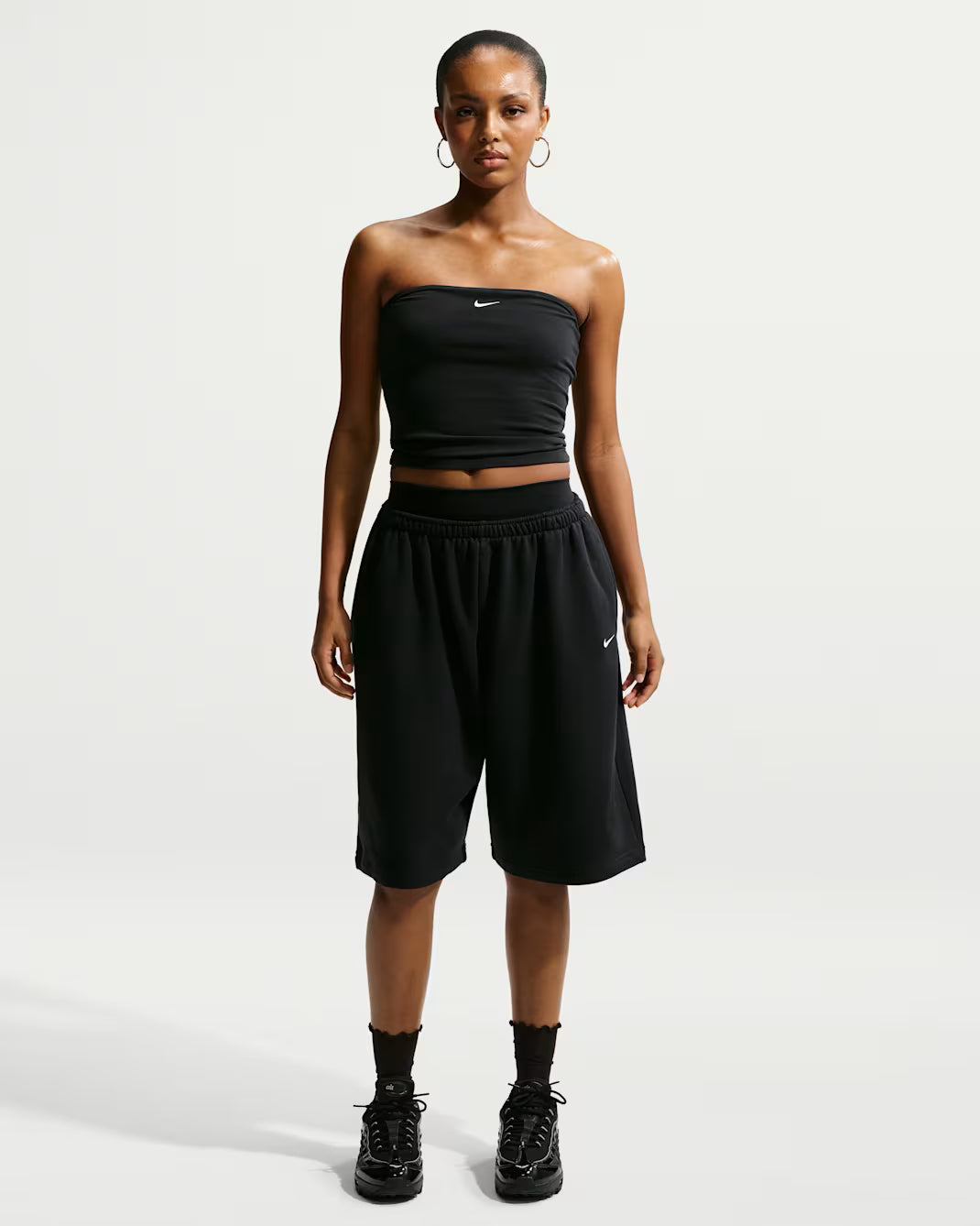Nike Sportswear Shorts bermuda oversize a vita media in French Terry