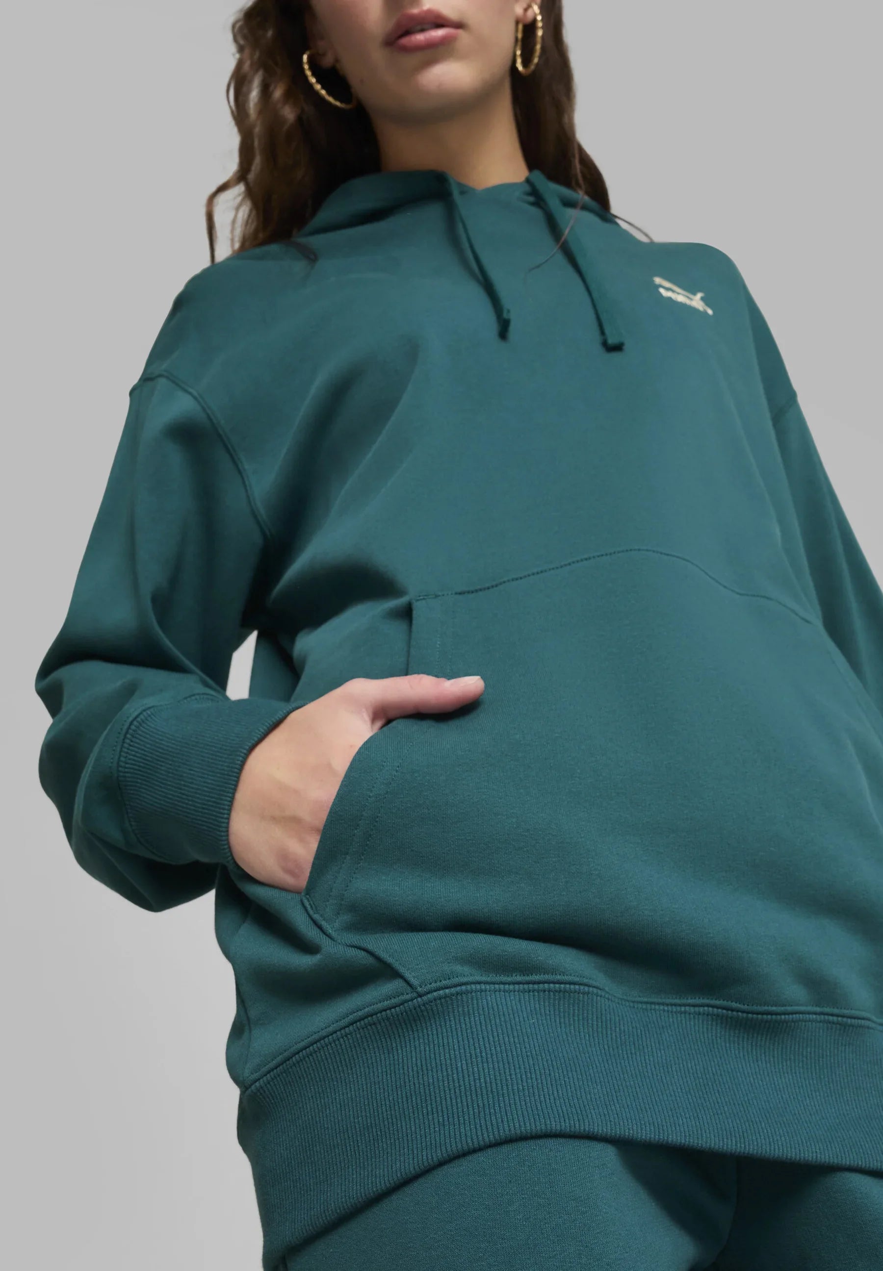 Puma BETTER CLASSICS - Felpa con cappuccio - cold green