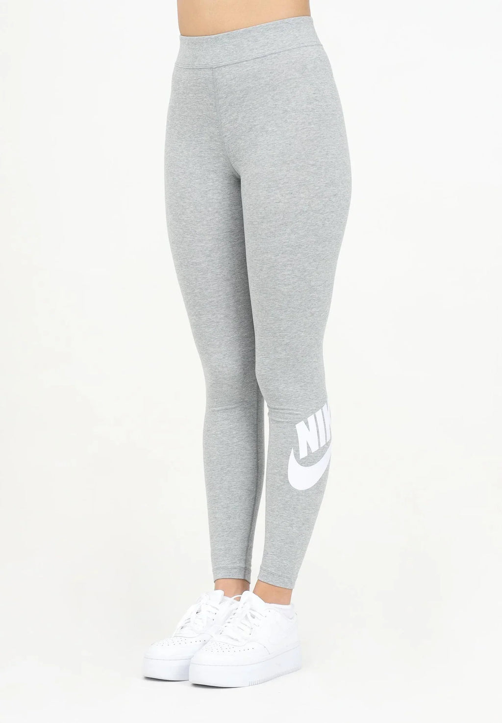 Leggings grigio da donna con stampa logo