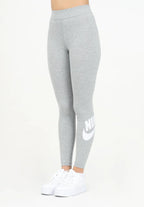 Leggings grigio da donna con stampa logo
