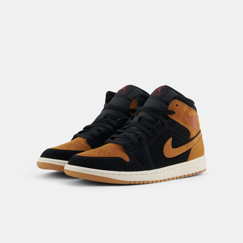 Nike Air Jordan 1 Mid SE Black Varsity Red Sail