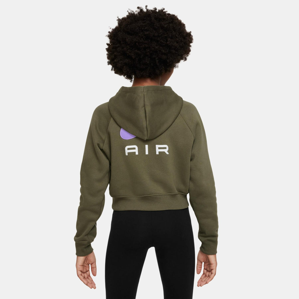 Felpa bambina Nike Sportswear Air French Terry Verde Oliva