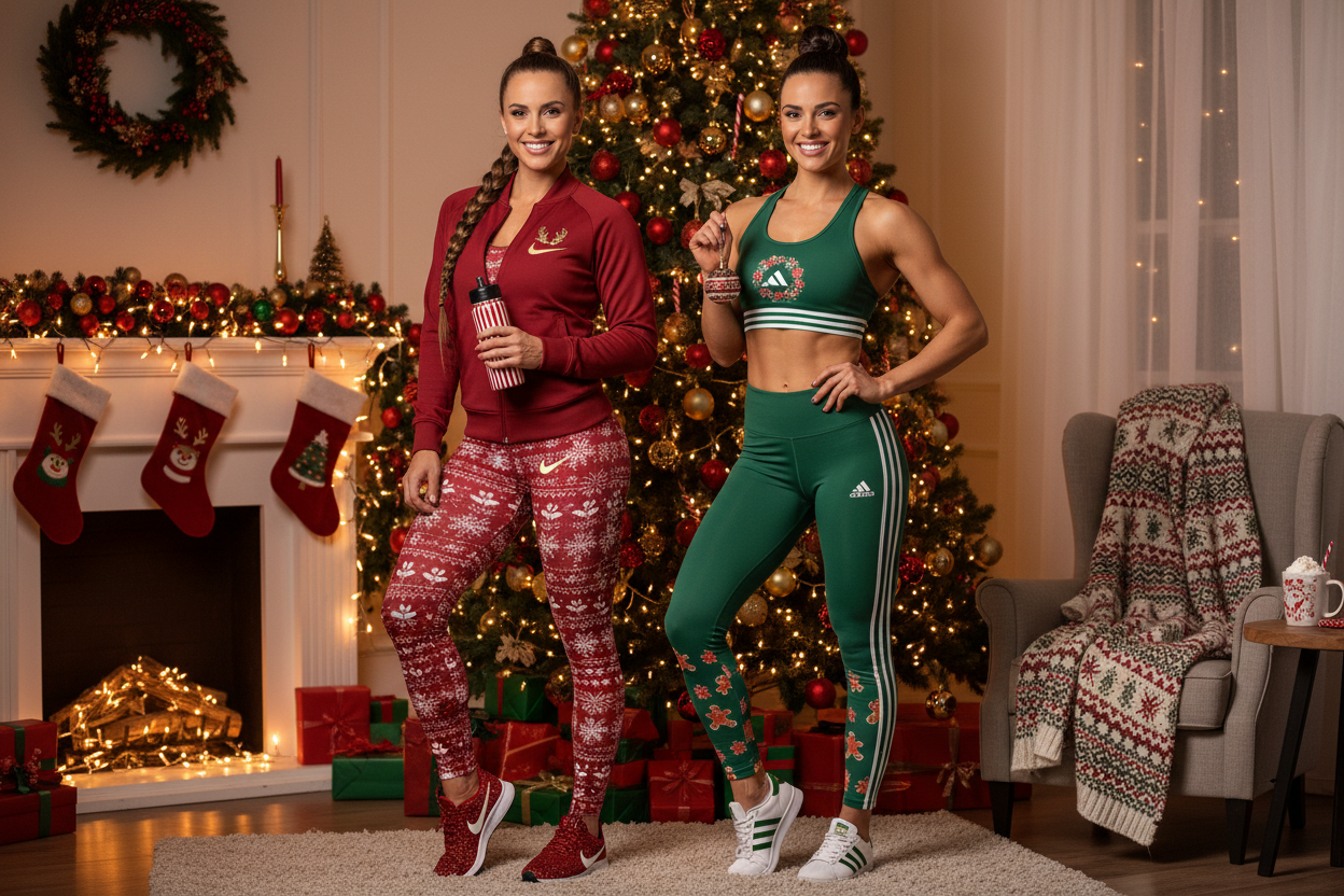 WOMEN IN NIKE E ADIDAS , XMAS ENVIRONMENT